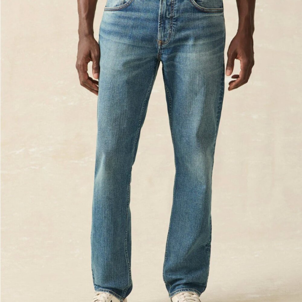 Faherty Brand Organic Cotton Slim Straight Denim Jeans - Mens 30x32 - NWT